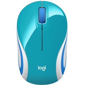 Logitech Wireless Mini Mouse M187 Ultra Portable, 2.4 GHz with USB Receiver, 1000 DPI Optical Tracking, 3-Buttons, PC / Mac / Laptop - Bright Teal