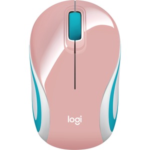 Logitech Wireless Mini Mouse M187 Ultra Portable, 2.4 GHz with USB Receiver, 1000 DPI Optical Tracking, 3-Buttons, PC / Mac / Laptop - Blossom