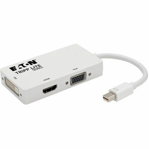 Tripp Lite Mini DisplayPort 1.2 to VGA/DVI/HDMI Adapter Converter 4K White mDP to VGA / DVI / HDMI 6in