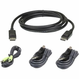 ATEN 2L-7D02UDPX4 Single Display DisplayPort Secure KVM Cable Kit, 6ft