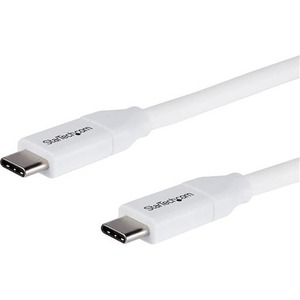 StarTech.com 2m 6 ft USB C to USB C Cable w/ 5A PD - M/M - White - USB 2.0 - USB-IF Certified - USB Type C Cable - USB C Charging Cable - USB C PD Cable