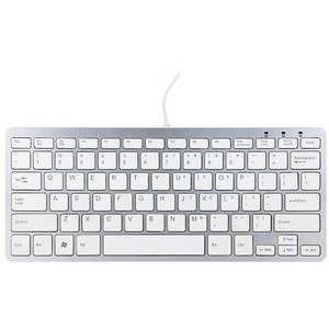 R-Go Tools Compact Ergonomic Wired Keyboard, QWERTY, White