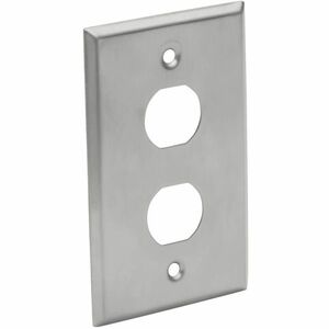 Tripp Lite RJ45 Bulkhead Wall Plate 2 Cutouts Industrial Metal Single Gang