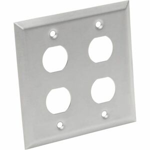 Tripp Lite RJ45 Bulkhead Wall Plate 4 Cutouts Industrial Metal Single Gang