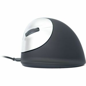 R-Go HE ergonomic mouse, vertical mouse, prevents RSI, medium (hand length 165-185mm), left handed, wired, black