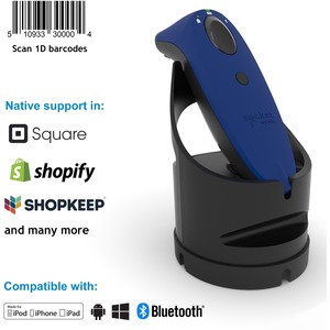 Socket Mobile SocketScan® S730, Laser Barcode Scanner, Blue & Black Charging Dock