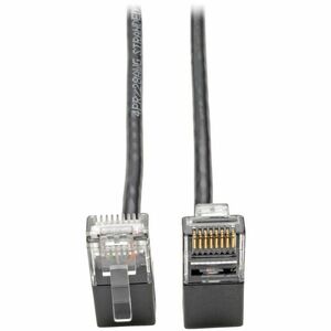 Tripp Lite Cat6 Gigabit Patch Cable Snagless Right-Angle UTP Slim Black 2ft