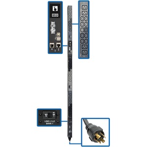 Tripp Lite 3-Phase PDU Monitored 14.5kW 208/240V 30 C13; 12 C19 Hubbell TAA