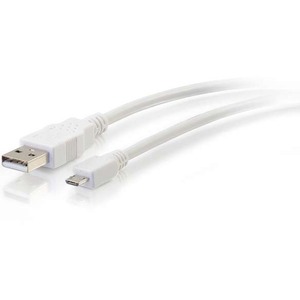 C2G 6ft USB 2.0 A to Micro-USB B Cable White - 6' USB Cable