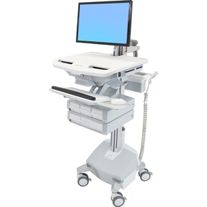 Ergotron StyleView Electric Lift Cart with LCD Arm, LiFe Powered, 4 Drawers (3x1+1)