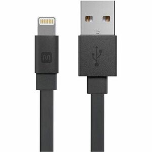Monoprice Premium Flat Apple MFi Certified Lightning to USB-A Charging Cable - 3ft Black
