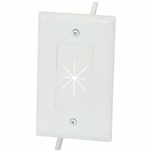 Monoprice Cable Plate with Flexible Opening, 1-Gang, White