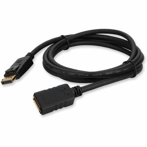 6ft DisplayPort 1.2 Male to DisplayPort 1.2 Female Black Cable For Resolution Up to 3840x2160 (4K UHD)