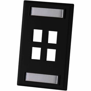 Ortronics Single Gang Keystone Faceplate, 4 Port, Fog White