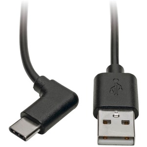 Tripp Lite USB 2.0 Hi-Speed Cable A to USB Type C USB C M/M Right-Angle 3ft 3'