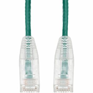 AddOn 1ft Green CAT 6A Slim PVC Ethernet Cable Snagless Clear-Claw RJ-45 M/M