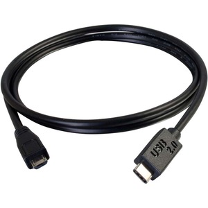 C2G 2m USB 2.0 USB-C to USB-Micro B Cable M/M - Black