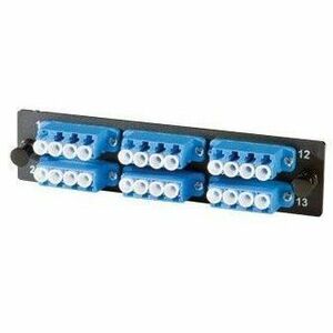 Ortronics Q-Series OFP Adapter Panel, 6-LC Quad , 24 fiber, single-mode Blue adapters, OS2