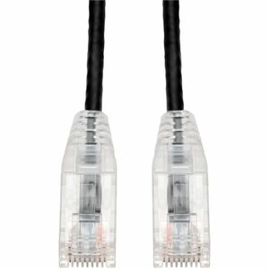 AddOn 15ft Black CAT 6A Slim PVC Ethernet Cable Snagless Clear-Claw RJ-45 M/M