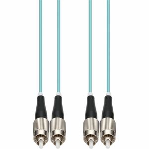 AddOn 3m FC to FC Aqua OM4 Duplex OFNR (Riser-Rated) MMF (Multi Mode) Fiber Patch Cable, 50/125