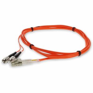 AddOn 10m LC to FC Orange OM1 Duplex OFNR (Riser-Rated) MMF (Multi Mode) Fiber Patch Cable, 62.5/125