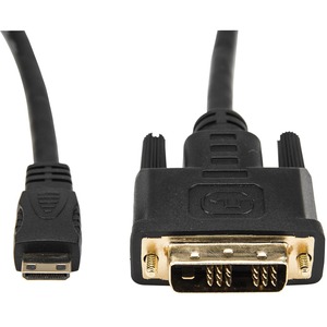 Rocstor Premium 6ft Mini HDMI to DVI-D Cable - M/M - DVI/HDMI for Audio/Video Device, Projector, Notebook, Tablet PC, Camera - 6ft - 1 Pack - 1 x HDMI (Mini Type C) Male Digital Audio/Video - 1 x DVI-D Male Digital Video - Gold Plated Connector - Gold Plated Contact - Shielding - Black - 1920X1200