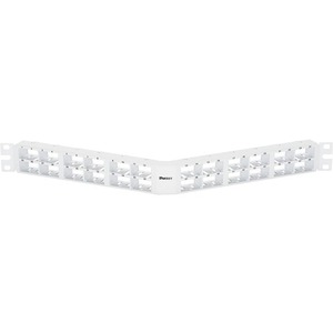 PanNet Mini Com 48-port Modular High Density Angled Patch Panel in White, (1RU)