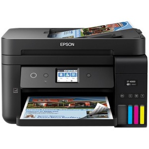 Epson Workforce ST-4000 Color Multifunction Supertank Printer With Cartridge-Free Printing-Touchscreen and ADF/Fax-Copier/Fax/Scanner-4800x1200 dpi Print-Automatic Duplex Print-5000 Pages-150 sheets Input-2400 dpi Optical Scan-Color Fax-Wireless LAN