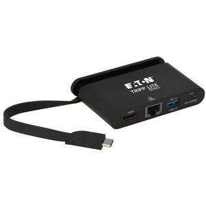 Tripp Lite USB C Docking Station Adapter 4K w/ HDMI, Gigabit Ethernet, USB-A Hub, PD Charging, Thunderbolt 3 Compatible