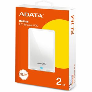 Adata HV620S 2 TB Portable Hard Drive - External - White