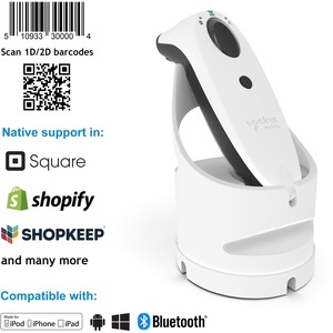 Socket Mobile SocketScan® S740, Universal Barcode Scanner, White & White Dock