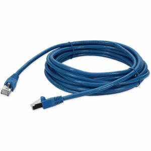 AddOn 14ft RJ-45 (Male) to RJ-45 (Male) Blue Microboot, Snagless Cat6A STP PVC Copper Patch Cable