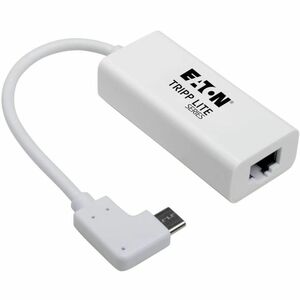 Tripp Lite USB C to Gigabit Adapter Converter USB 3.1 Right-Angle White 6in