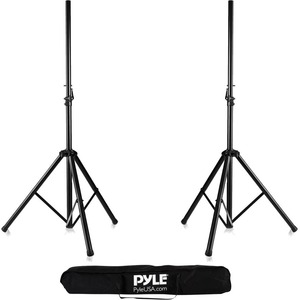 Pyle Dual Universal Speaker Stand Mount Holders, Height Adjustable (Pair)