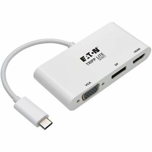 Tripp Lite USB C to HDMI DisplayPort VGA Multiport Adapter 4K USB Type C White