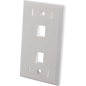 C2G Two Port Keystone Single Gang Wall Plate - White