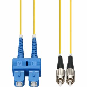 AddOn 1m SC to FC Yellow OS2 Duplex OFNR (Riser-Rated) SMF (Single Mode) Fiber Patch Cable, 9/125