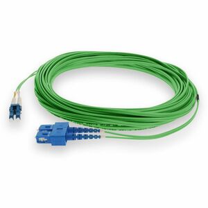 AddOn 30m SC to LC Green OS2 Duplex OFNR (Riser-Rated) SMF (Single Mode) Fiber Patch Cable, 9/125