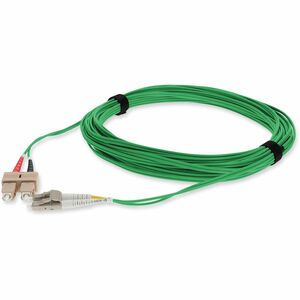 AddOn 10m SC to LC Green OM3 Duplex OFNR (Riser-Rated) TAA MMF (Multi Mode) Fiber Patch Cable, 50/125
