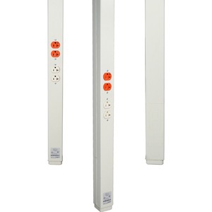 Wiremold 25DTP Series 10' Tele-Power Pole, With Isolated Ground, Ivory