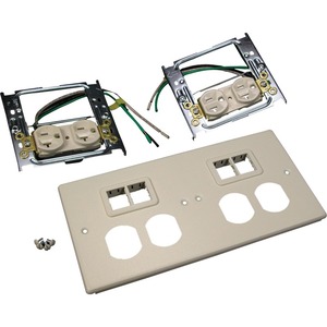 Wiremold 4047 Four-Gang Cover With Two TracJack Mini Adapters