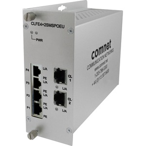 ComNet 10/100TX Drop/Insert/Repeat 4TX/2EX Self-Managed Switch with PoE+