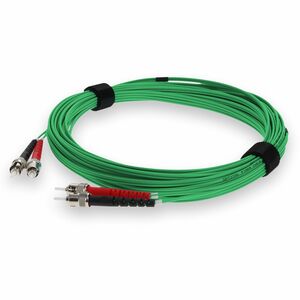 AddOn 4m ST (Male) to ST (Male) Green OM4 Duplex Fiber OFNR (Riser-Rated) Patch Cable