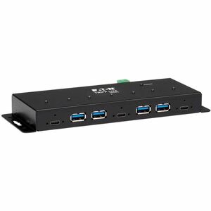 Tripp Lite USB Hub 7-Port Industrial 4 USB-A & 3 USB C ESD Immunity Metal