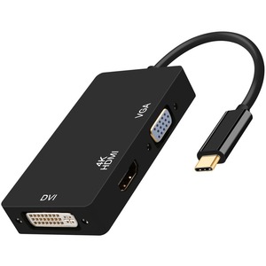 4XEM 3 in 1 USB Type C Hub To HDMI DVI VGA Adapter