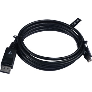 V7 Black Video Cable Mini DisplayPort Male to DisplayPort Male 1m 3.3ft