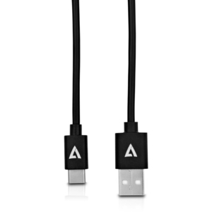 V7 Black USB Cable USB 2.0 A Male to USB-C Male 1m 3.3ft