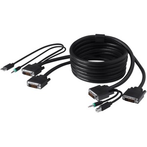 Belkin Dual DVI-D + USB A/B + Audio Combo Cable, 10'