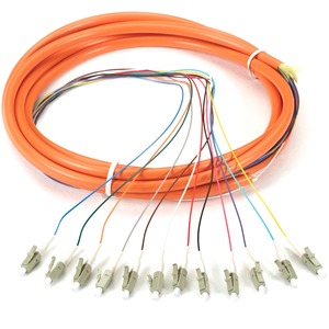 Black Box 3m LC OM1 62.5-Micron MM Fiber Pigtail 12-Strand OFNR PVC Orange