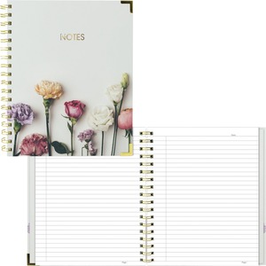 Notebook, Flower Design, 180 Shts, 9-1/4X7-1/4 , Floral/We